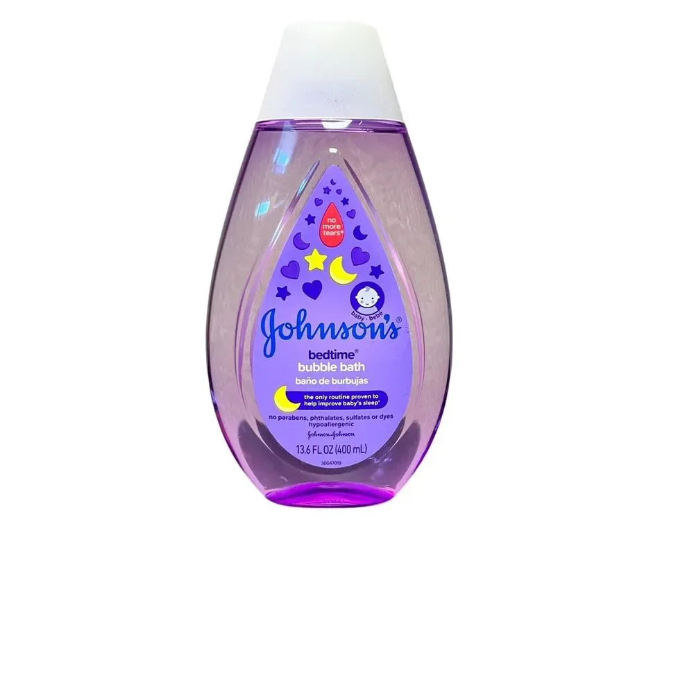 Johnson's Baby Hypoallergenic Bedtime Baby Bubble Bath Bundle with purple Loofah